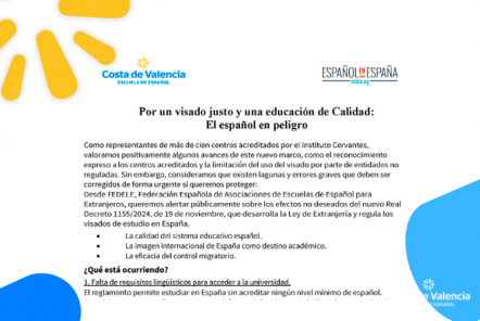 Carta abierta sobre los visados en el sector ELE